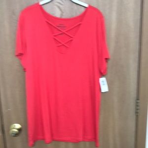 New Torrid Super Soft Knit Tomato Red Tee Size 1X